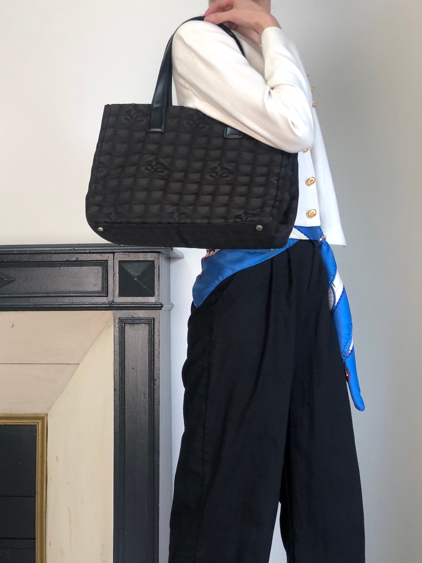 CHANEL New Travel Line Totebag Brown Vintage fxv5jr