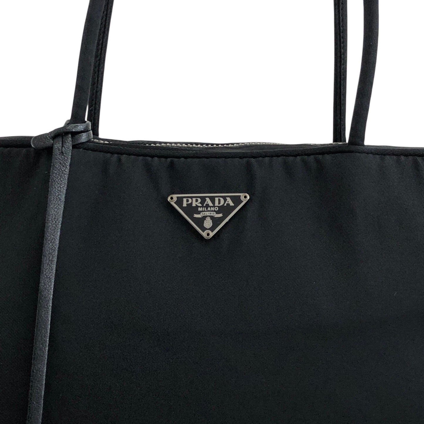 PRADA Triangle Logo Padlock Totebag Black Vintage b8nscy