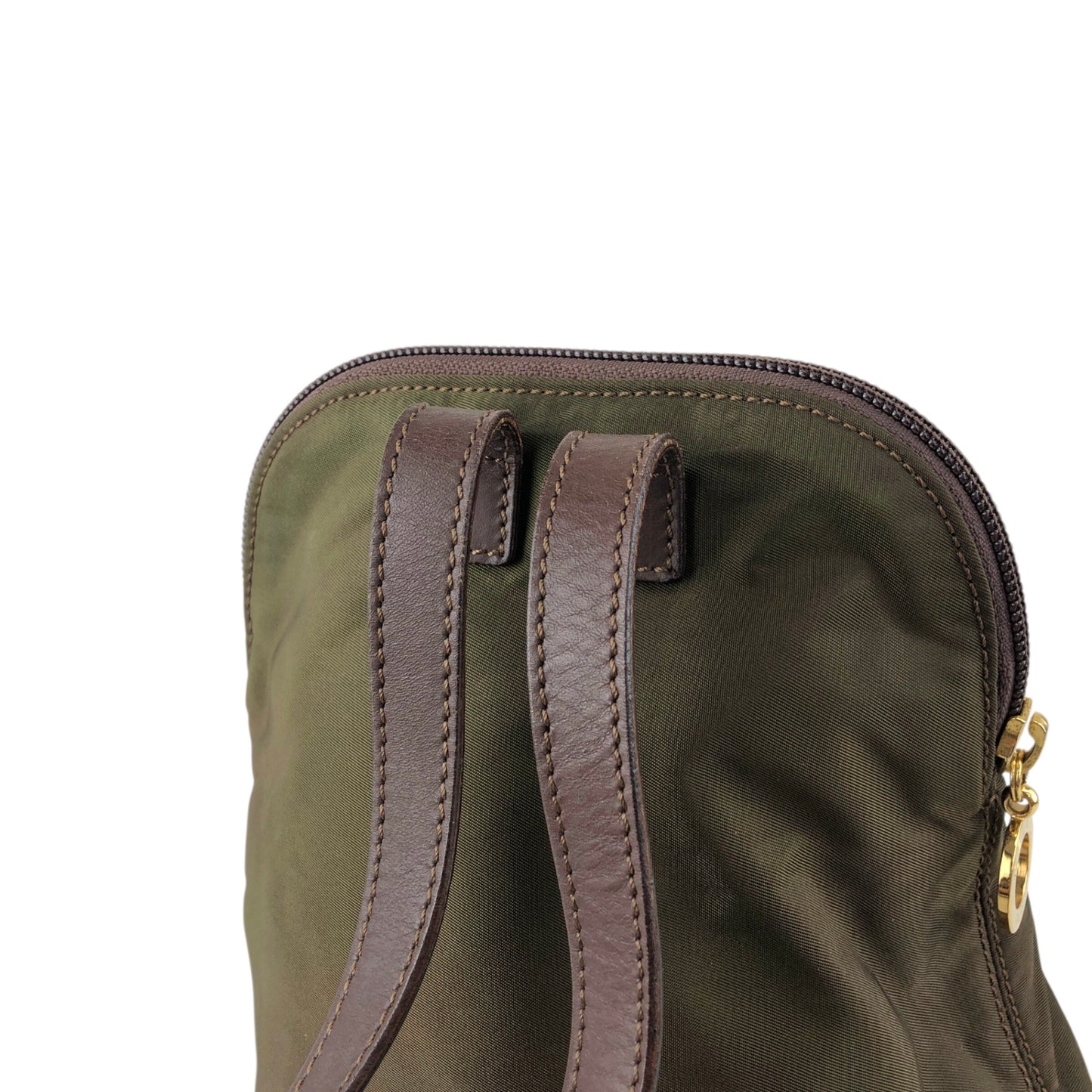 CELINE Circle Logo Backpack Khaki Vintage yubkrm
