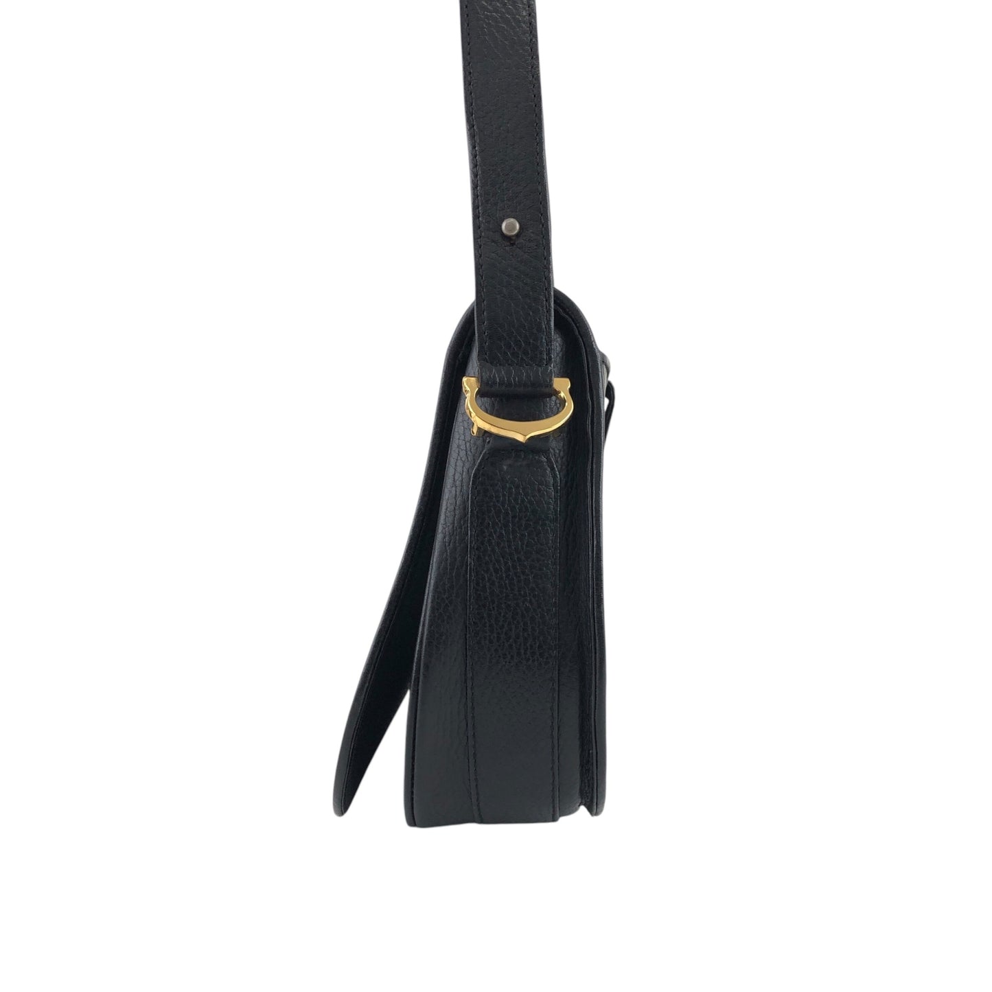 Cartier Logo Embossed Shoulder bag Black Vintage nucjig