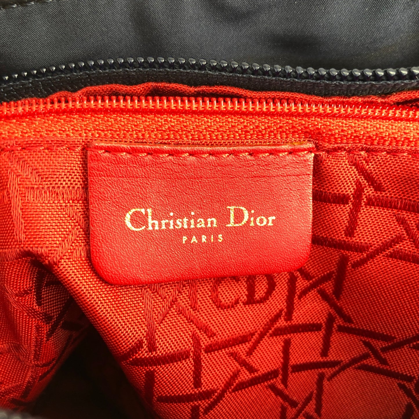 Christian Dior Cannage CD Logo Charm Shoulder bag Hobobag Navy Vintage 55p7w6