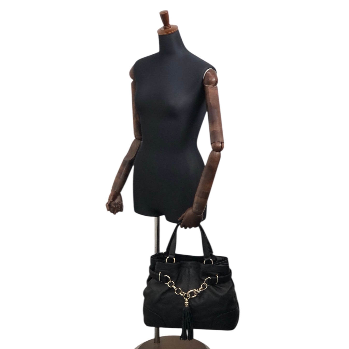 GUCCI Horse Bit Handbag Black 269943 Vintage wj5bxw