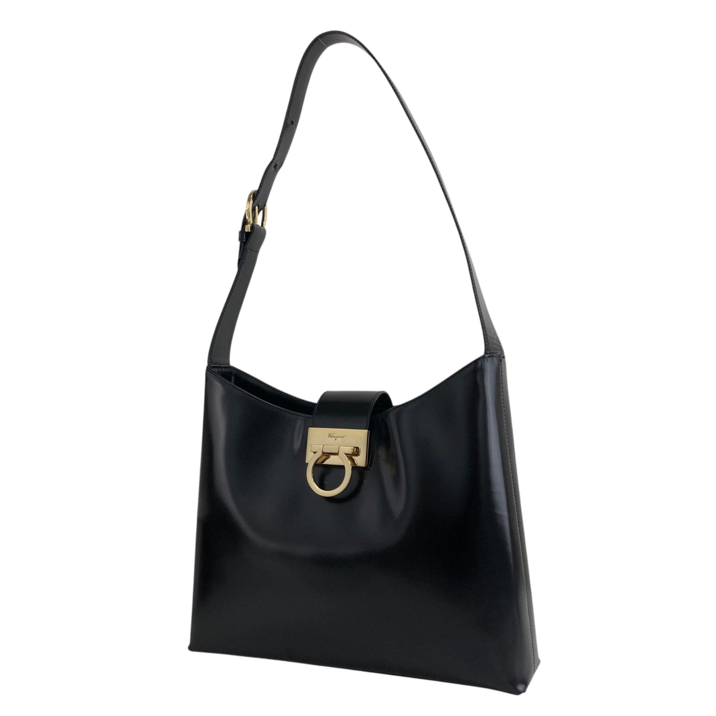 Salvatore Ferragamo Gancini Shoulder bag Black Vintage j6g6xf
