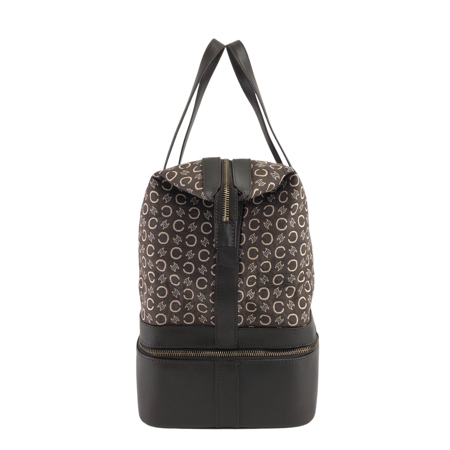 CELINE Macadam Handbag Boston bag Brown Vintage 7kve88