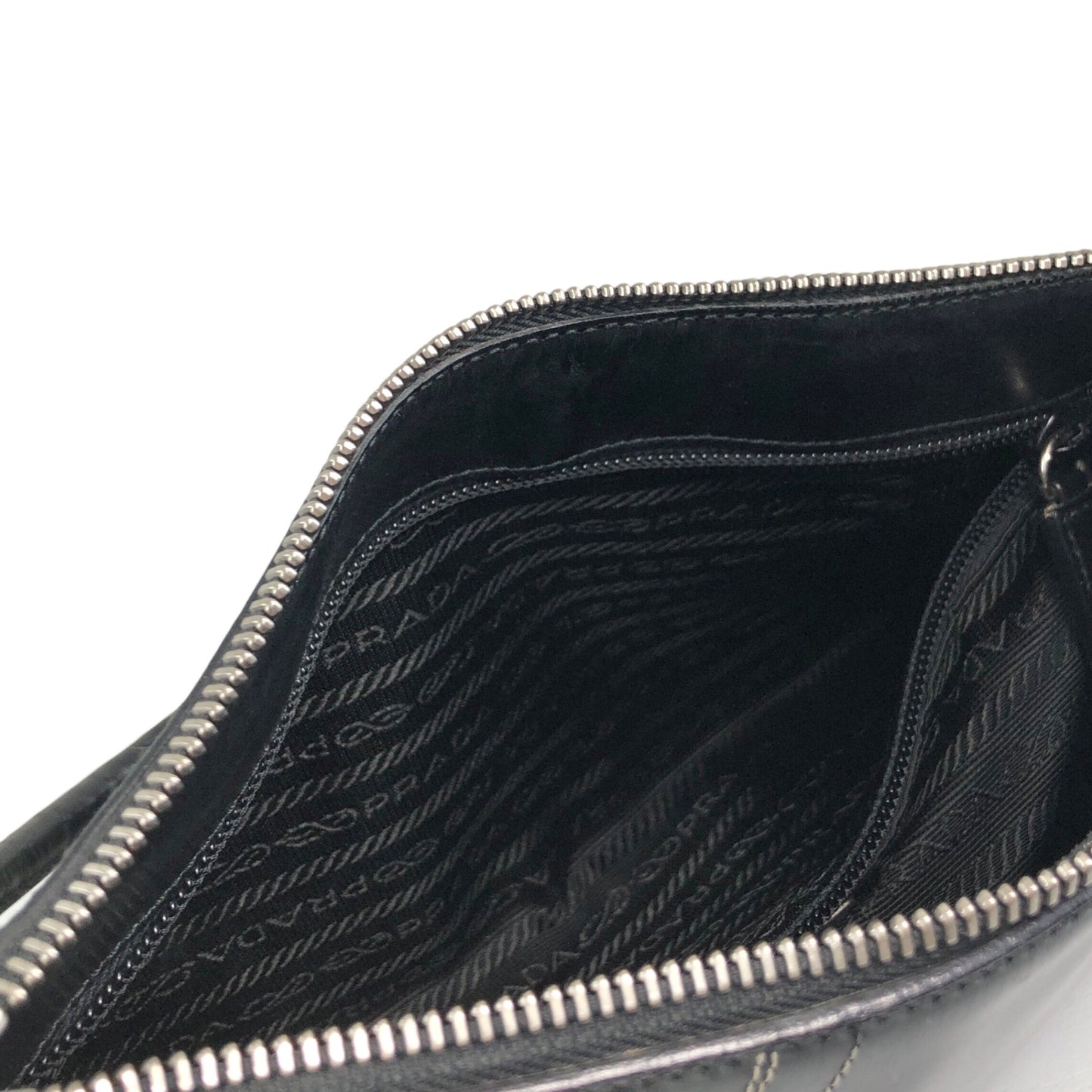 PRADA Stitch Shoulder bag Hobobag Black Vintage tfesrt