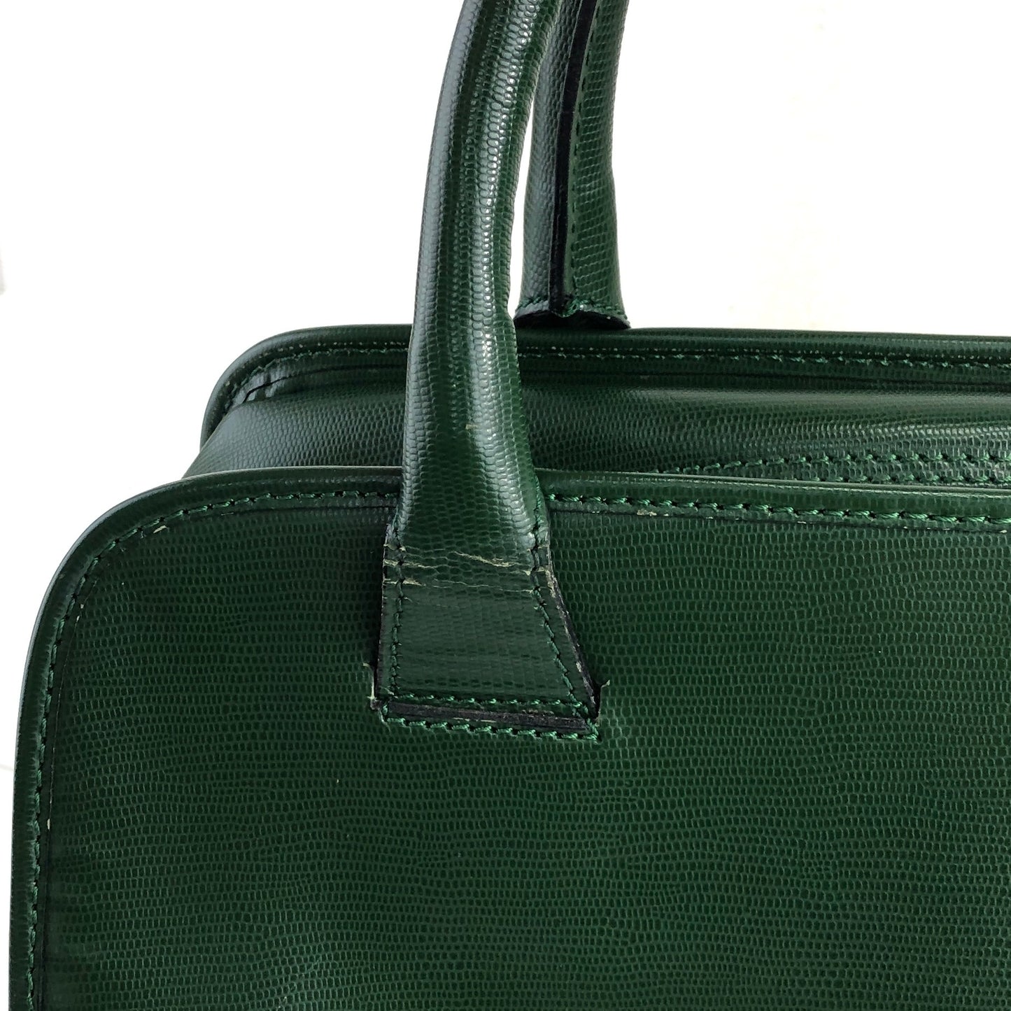 CELINE Circle Logo Two-way Handbag Shoulder bag Green Vintage 25jwbg