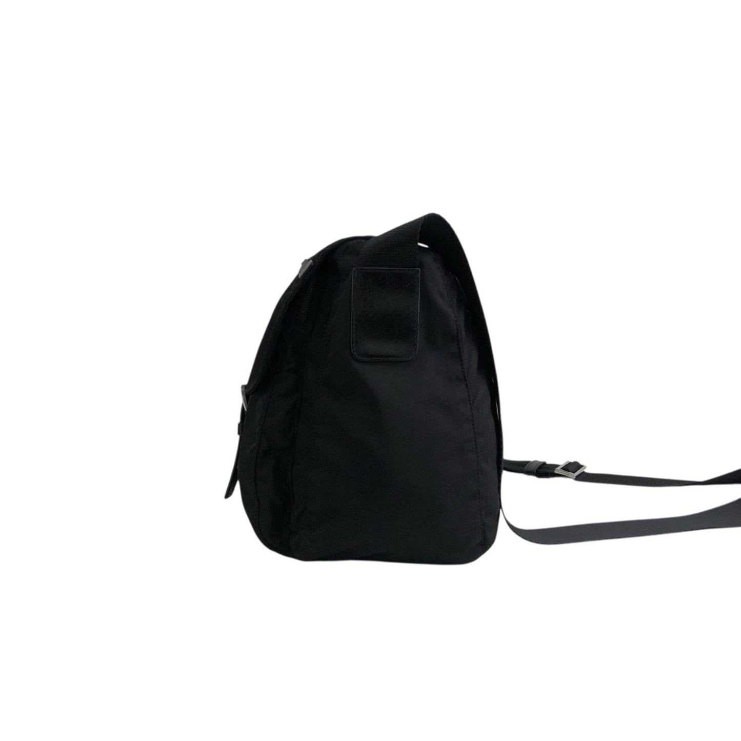 PRADA Triangle Logo Shoulder bag Black Vintage hyx77k