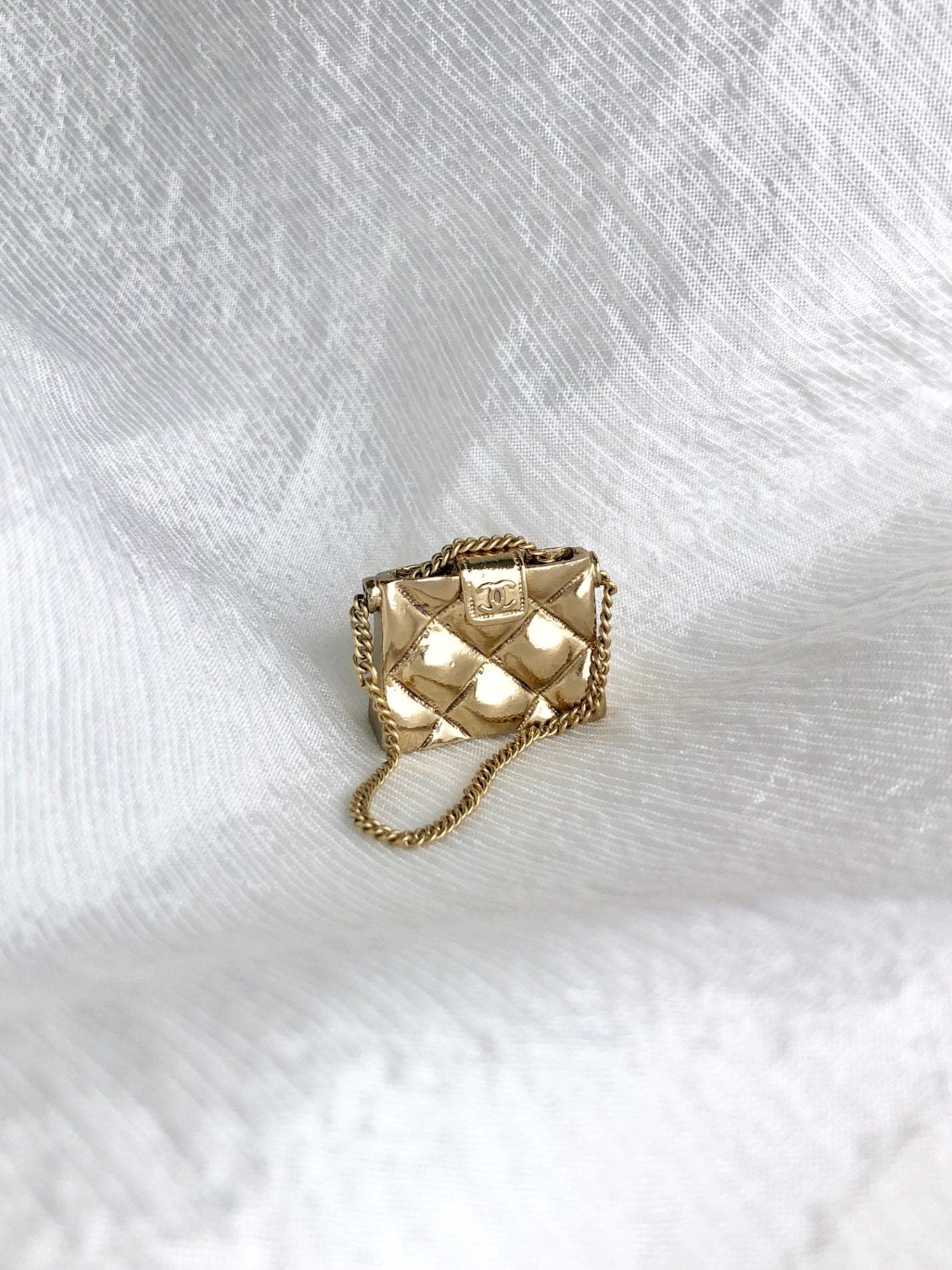 CHANEL Matelasse Coco Mark Brooch Gold Vintage stizpw