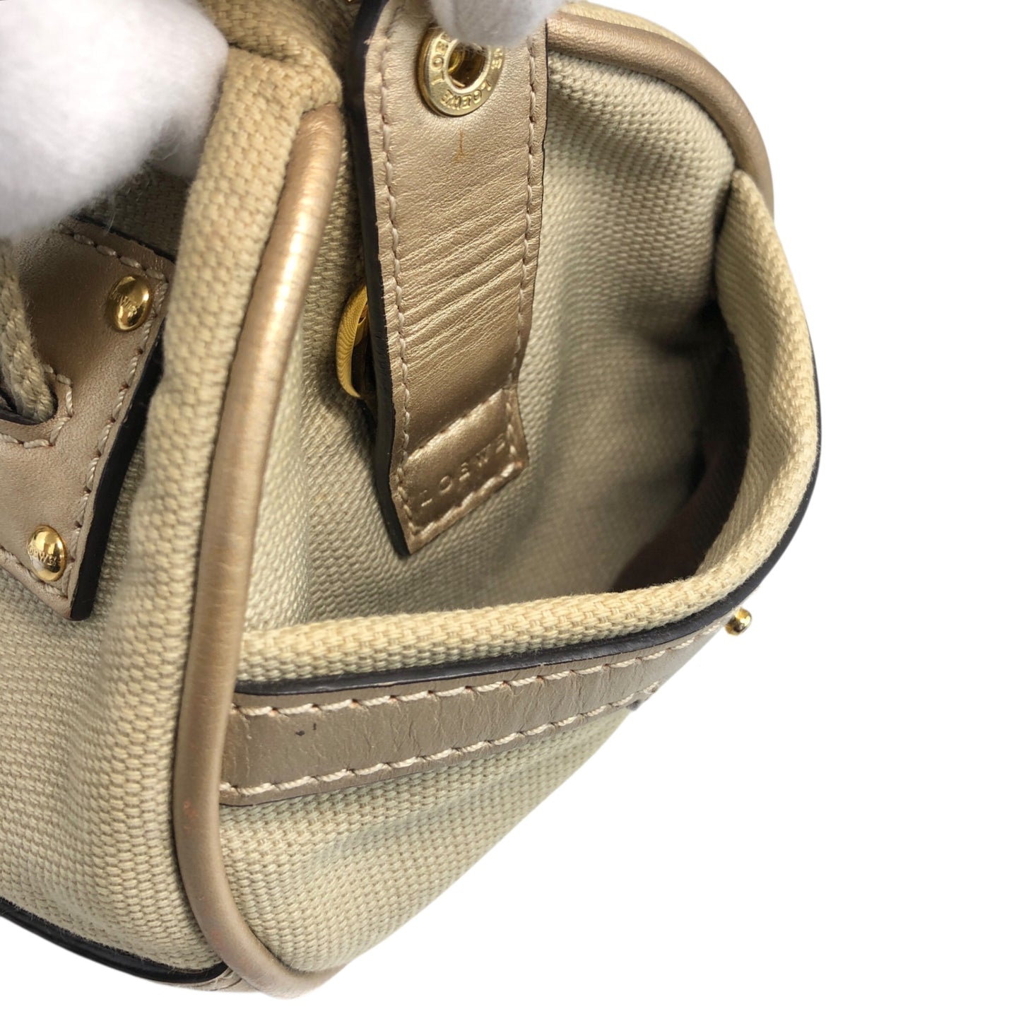 LOEWE Anagram Handbag Beige Vintage pf5sjv