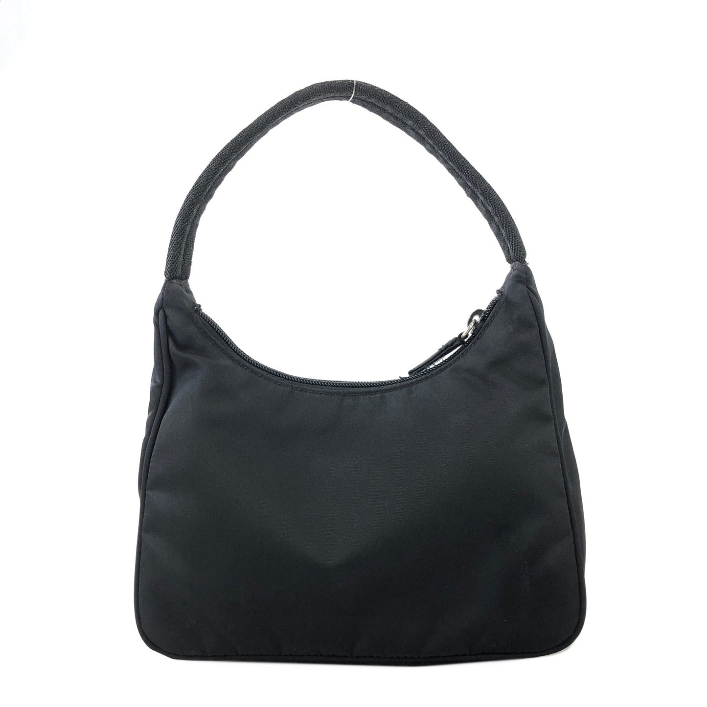 PRADA 三角形標誌尼龍手提包 Hobobag 黑色復古 df2ij3
