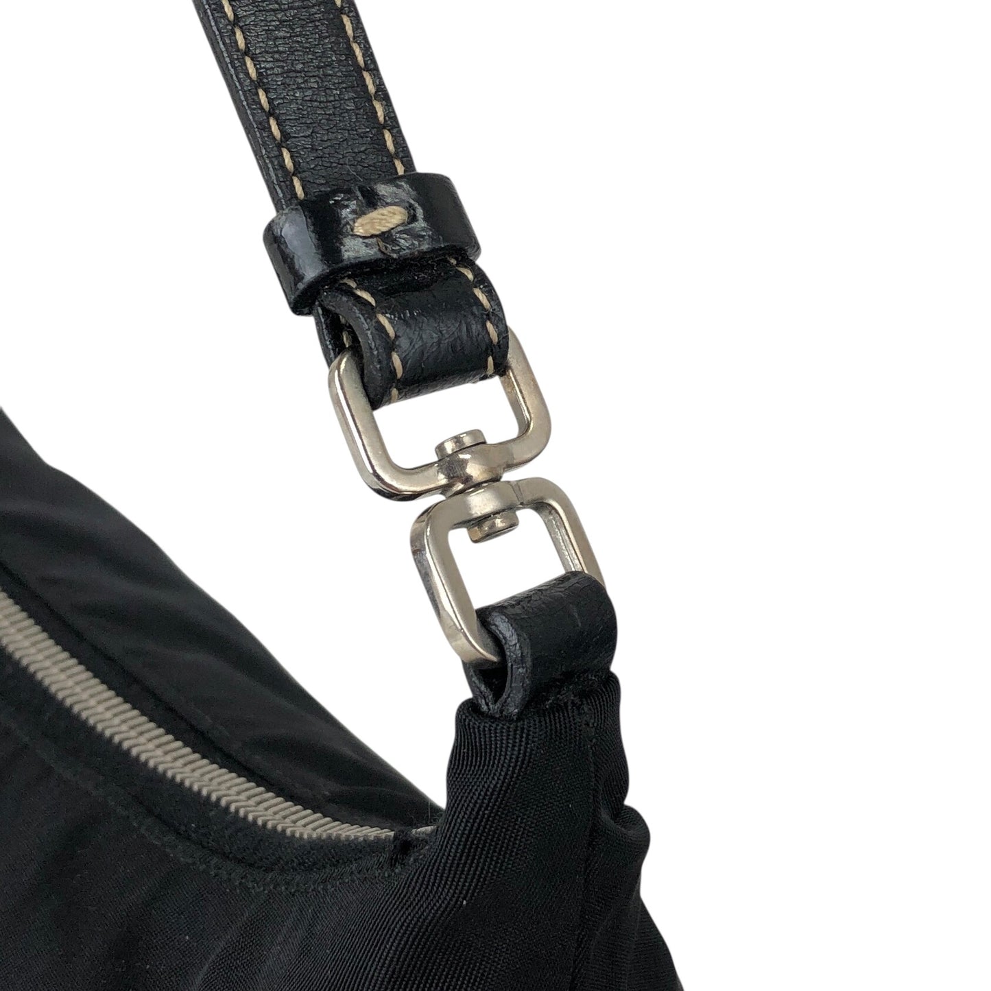 PRADA Tessuto Triangle Logo Small Handbag Black Vintage 2efib2