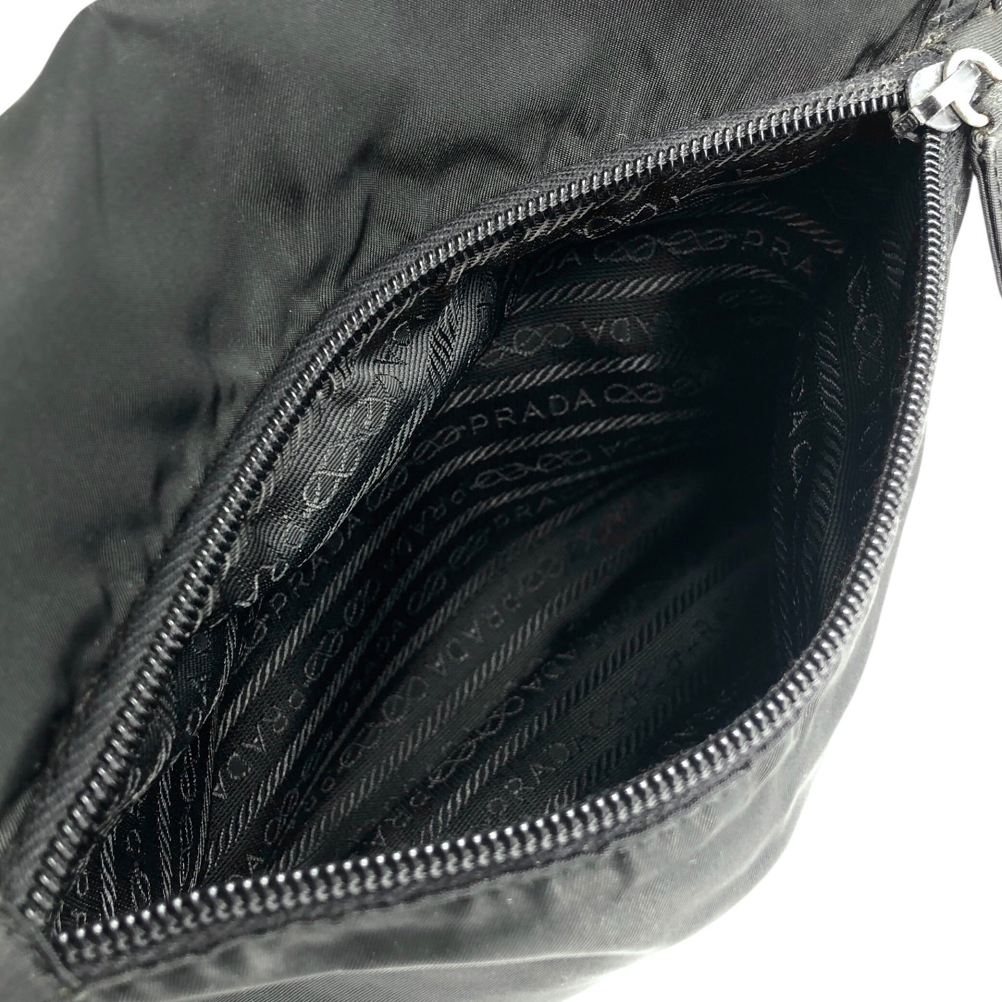 PRADA Triangle Logo Front Buckle Shoulder bag Black Vintage bshy4h