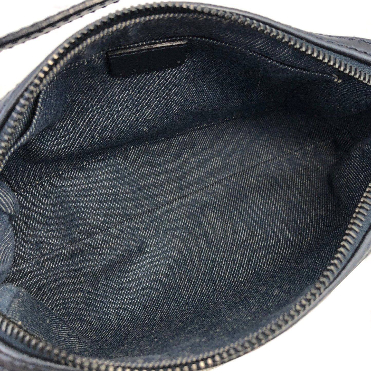 CELINE Paris Macadam Denim Hobobag Handbag Light Blue Vintage sb655g