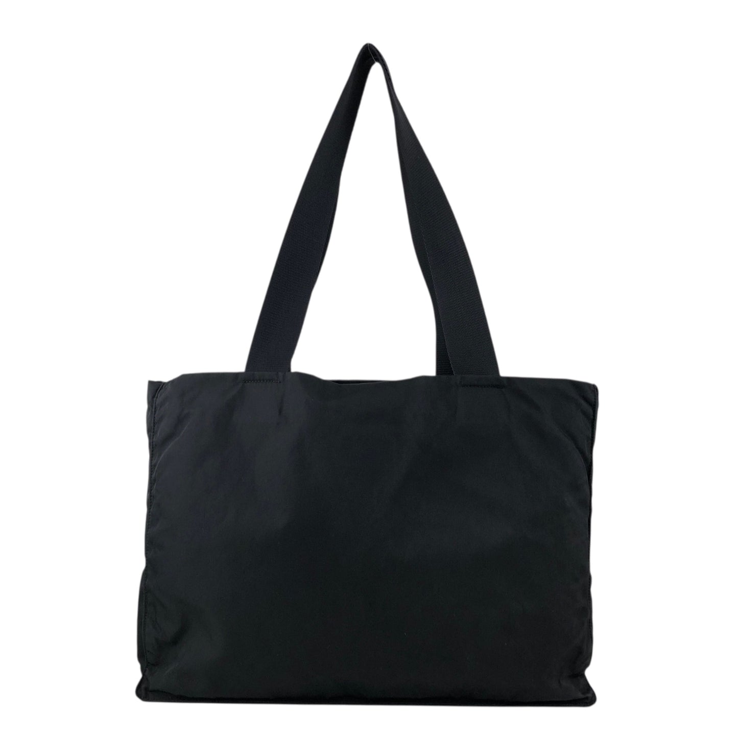 PRADA Tessuto Triangle Logo Totebag Black Vintage fhex45