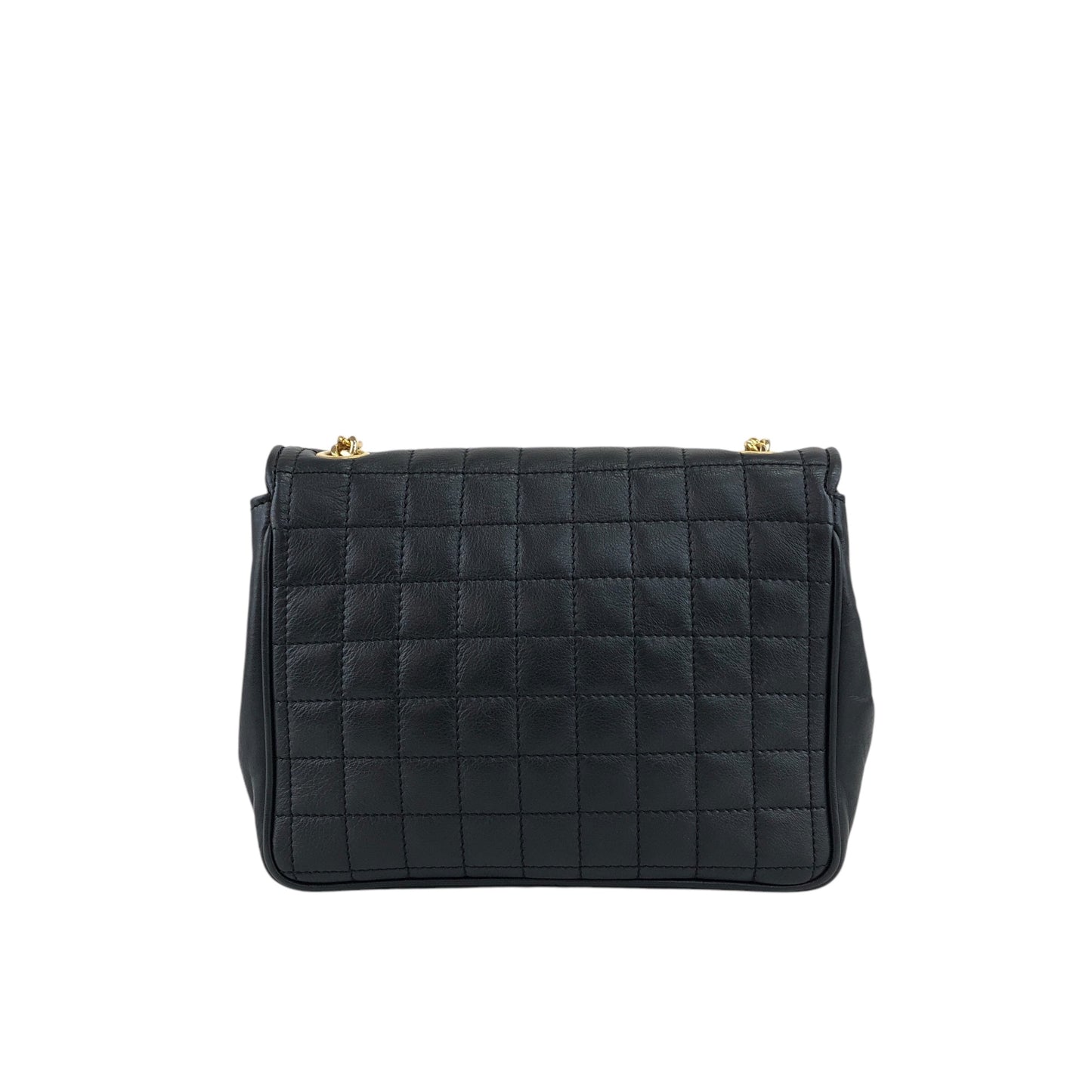 CELINE Emblem Chain Shoulder bag Black Vintage 3nk43u