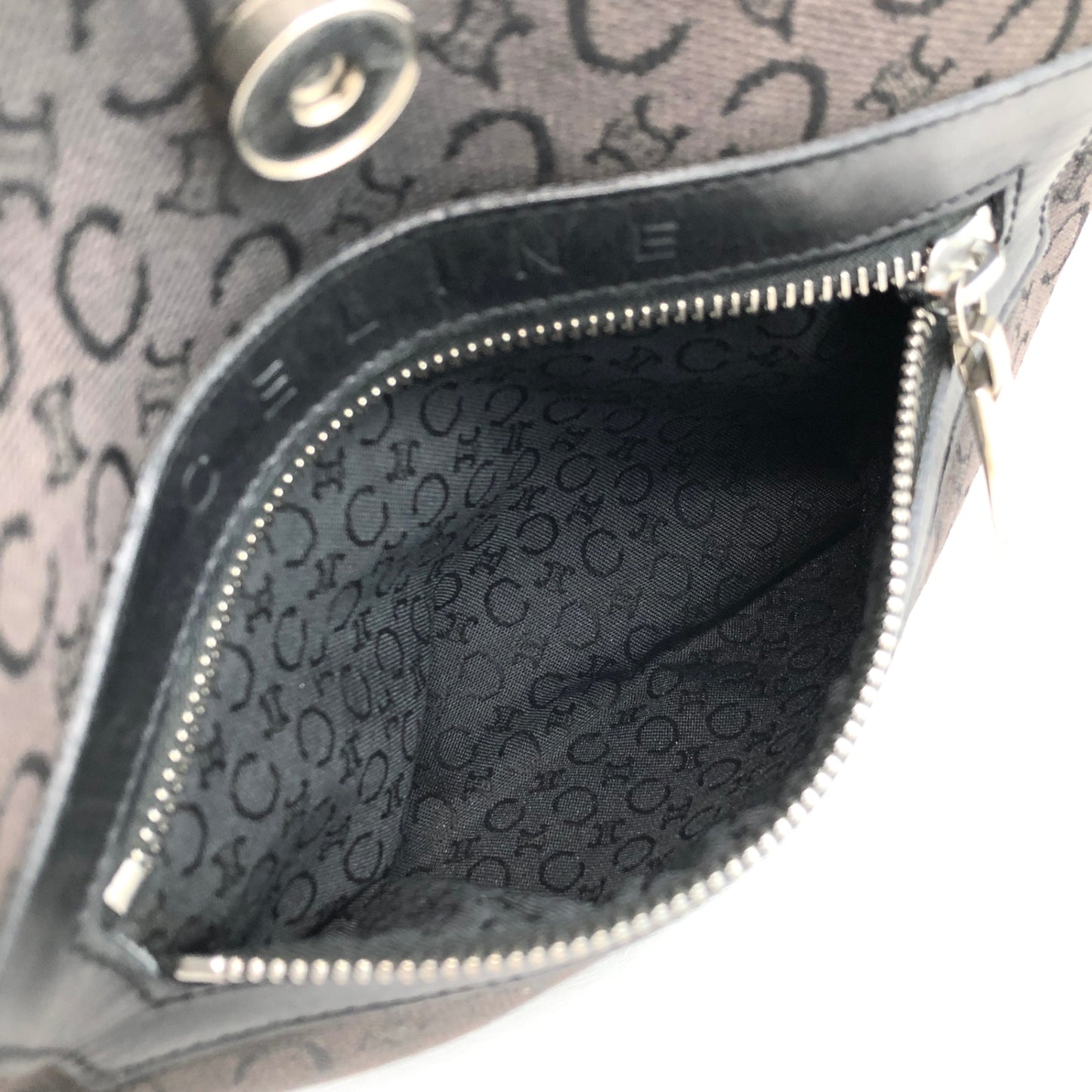 CELINE Front Buckl Backpack Black Vintage u4kmmj