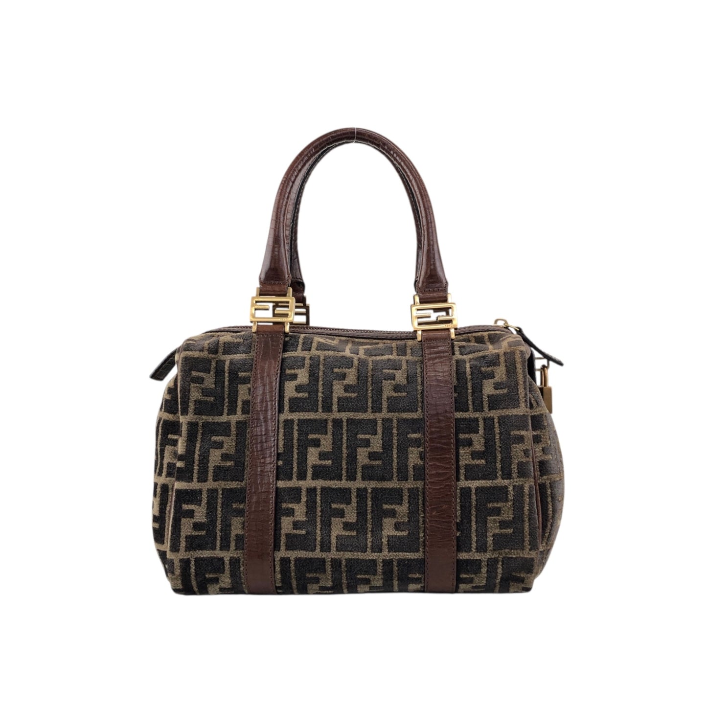FENDI Zucca Small Boston bag Brown Vintage g7vd3e