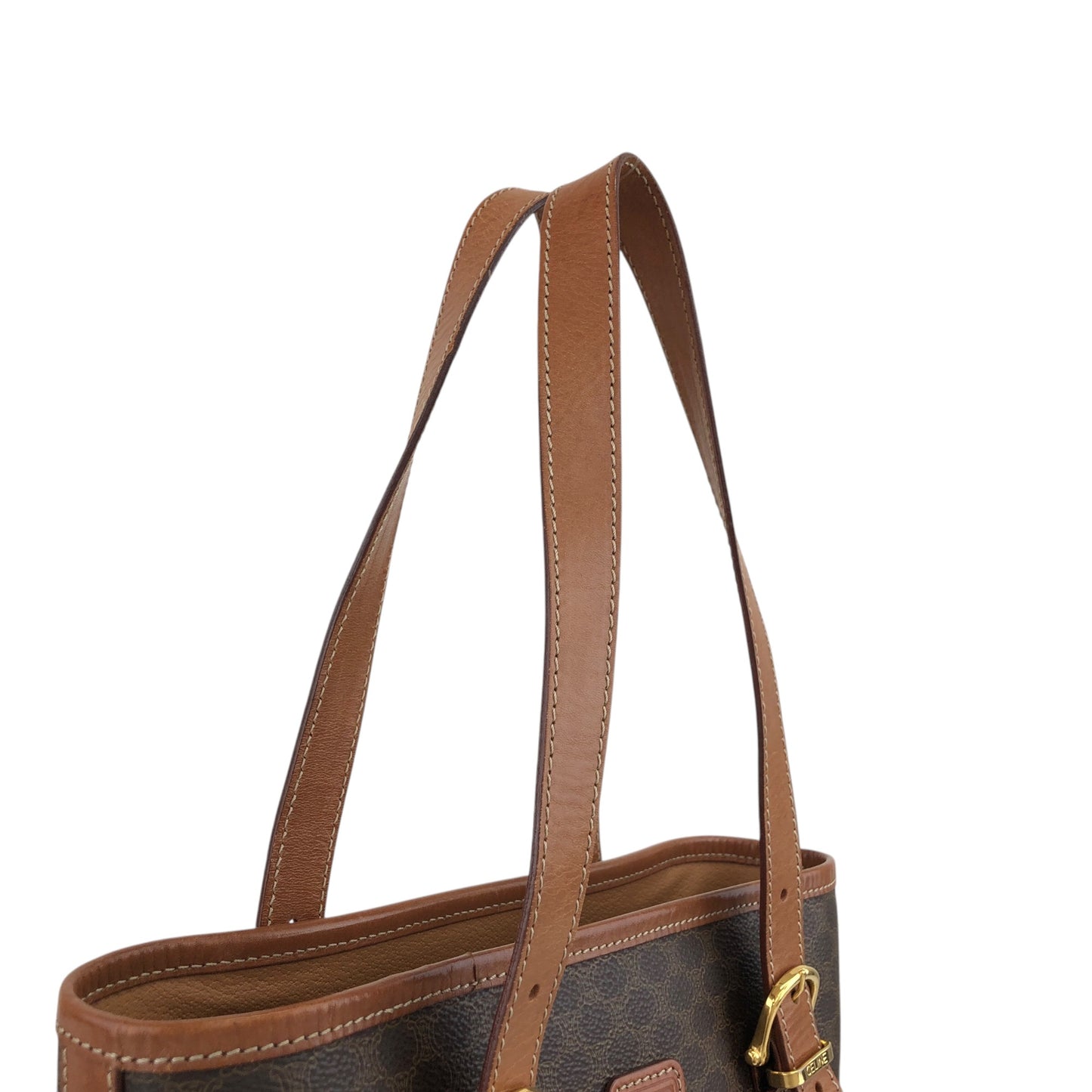 CELINE Macadam Blason Shoulder bag Totebag Brown Vintage zejwrz