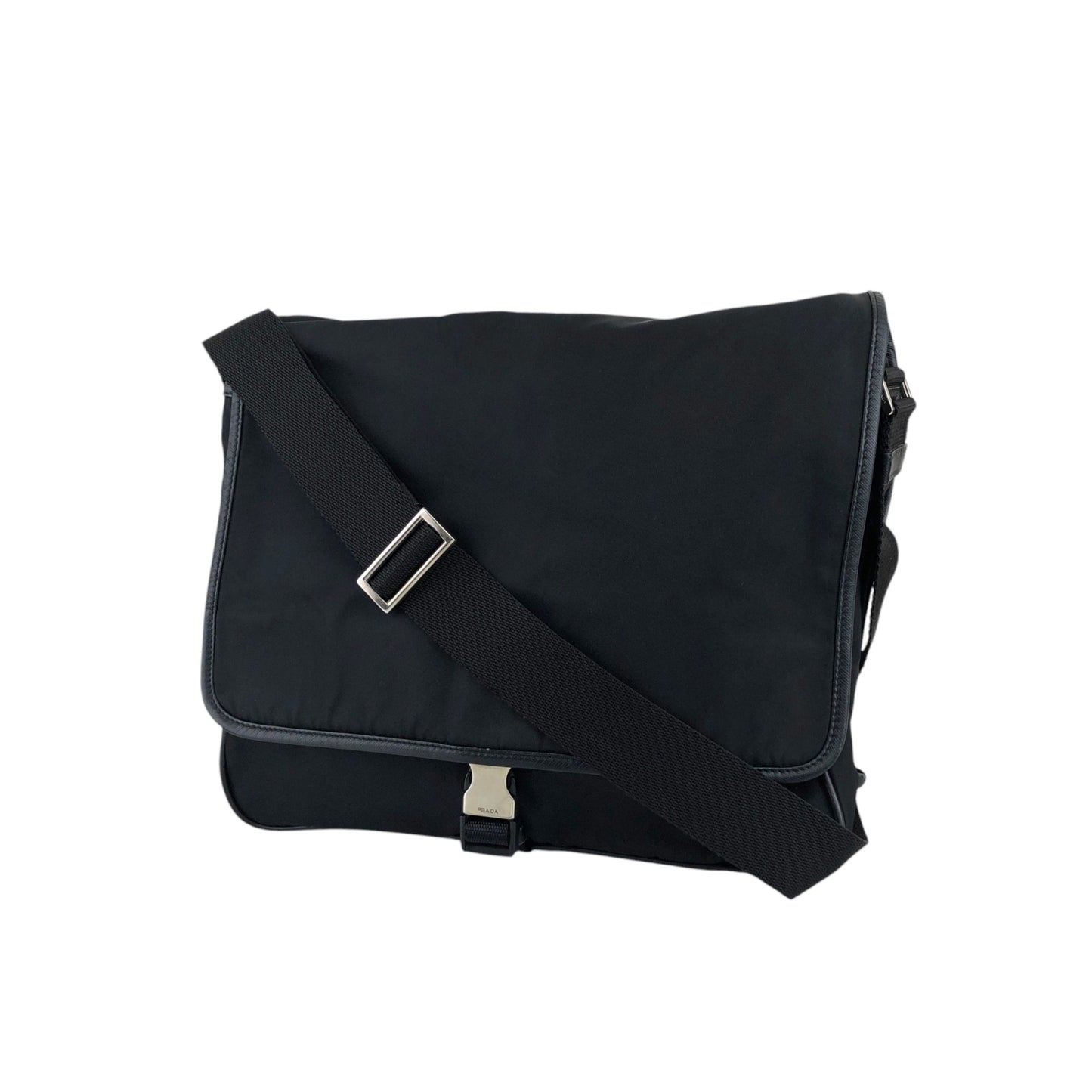 PRADA Triangle Logo Shoulder bag Black Vintage yp8wu5