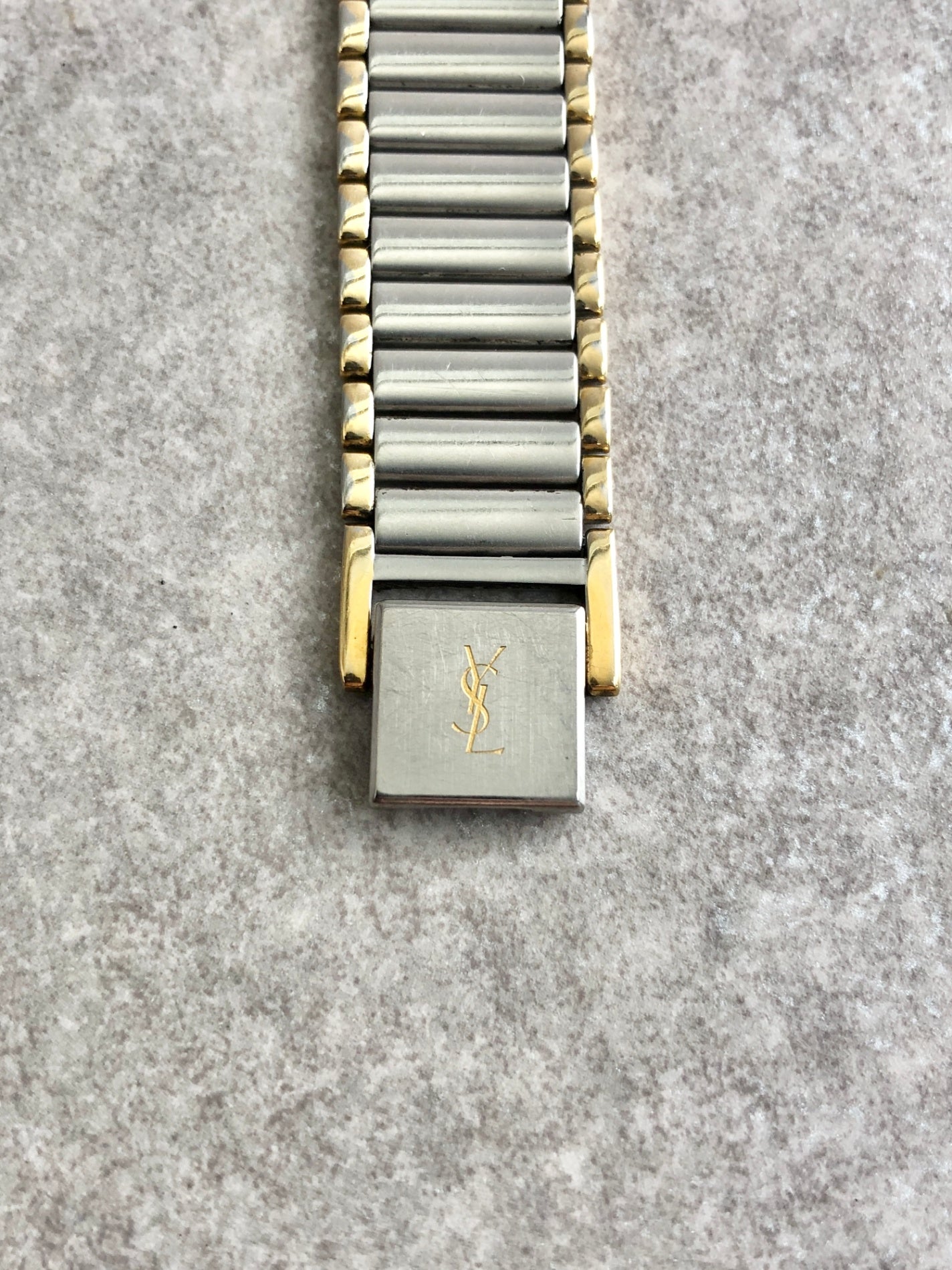 Yves Saint Laurent Quartz Watch Silver×Gold Vintage msfizj