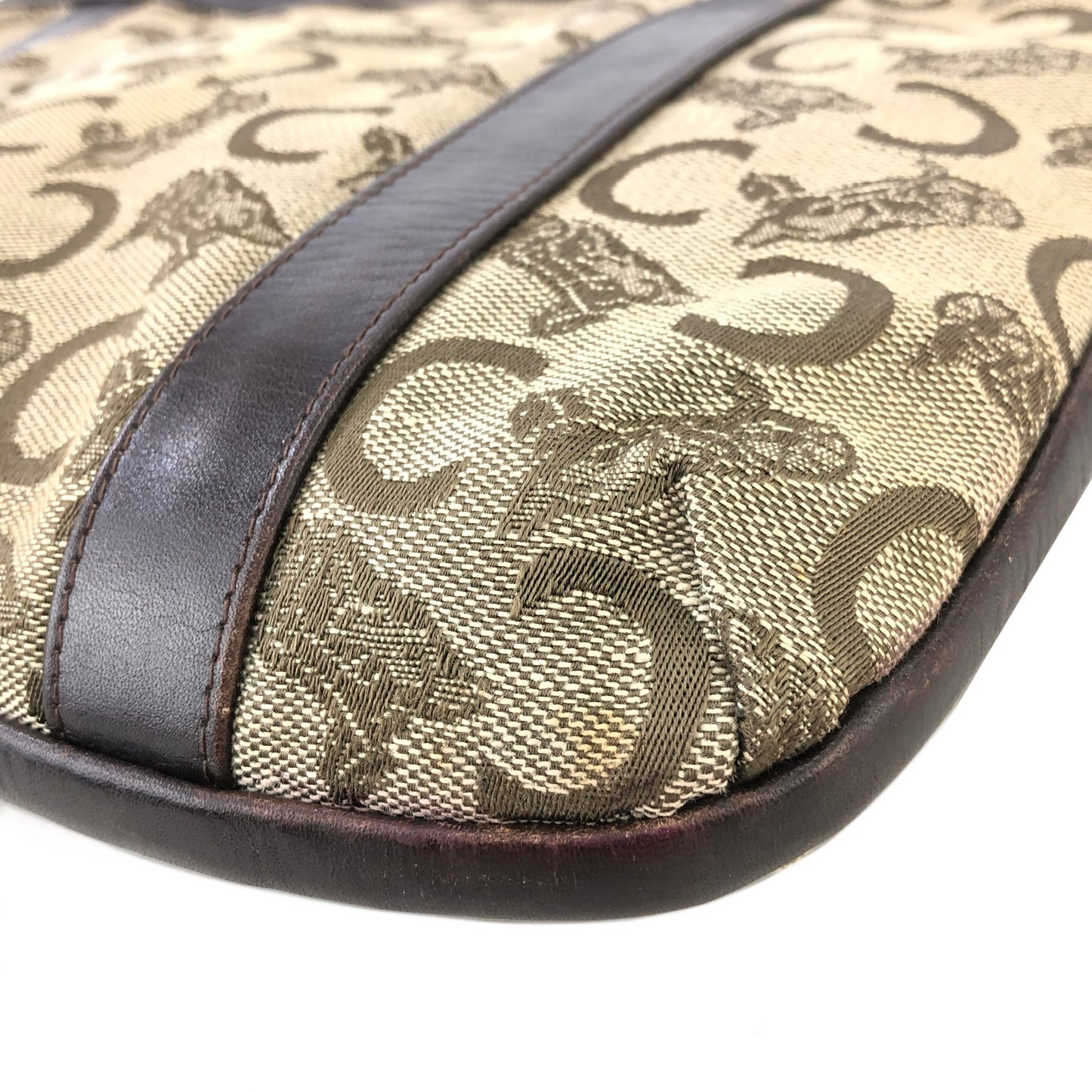 CELINE Horse Carriage C Macadam Jacquard Leather Brown Vintage ghbv7g