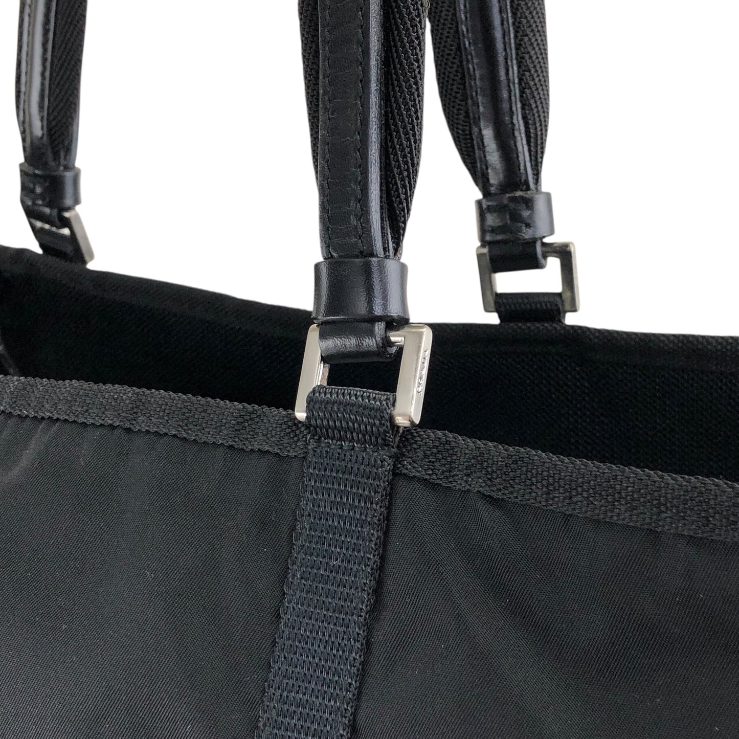 PRADA Tessuto Triangle Logo Totebag Black Vintage ehdcz6