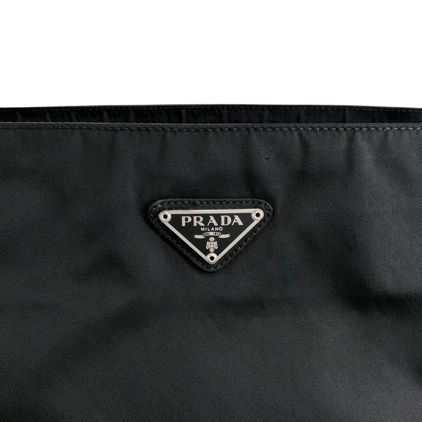 PRADA Triangle Logo Shoulder bag Black Vintage cdactr