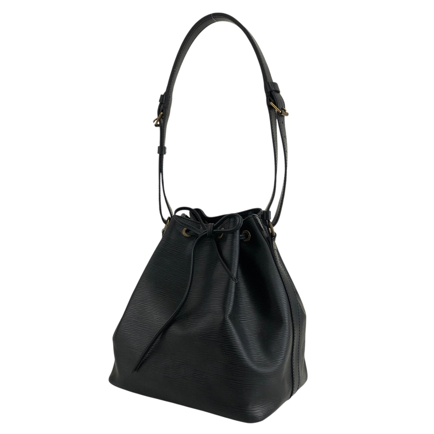 LOUIS VUITTON Epi Drawstring Shoulder bag Black Vintage d2i73r