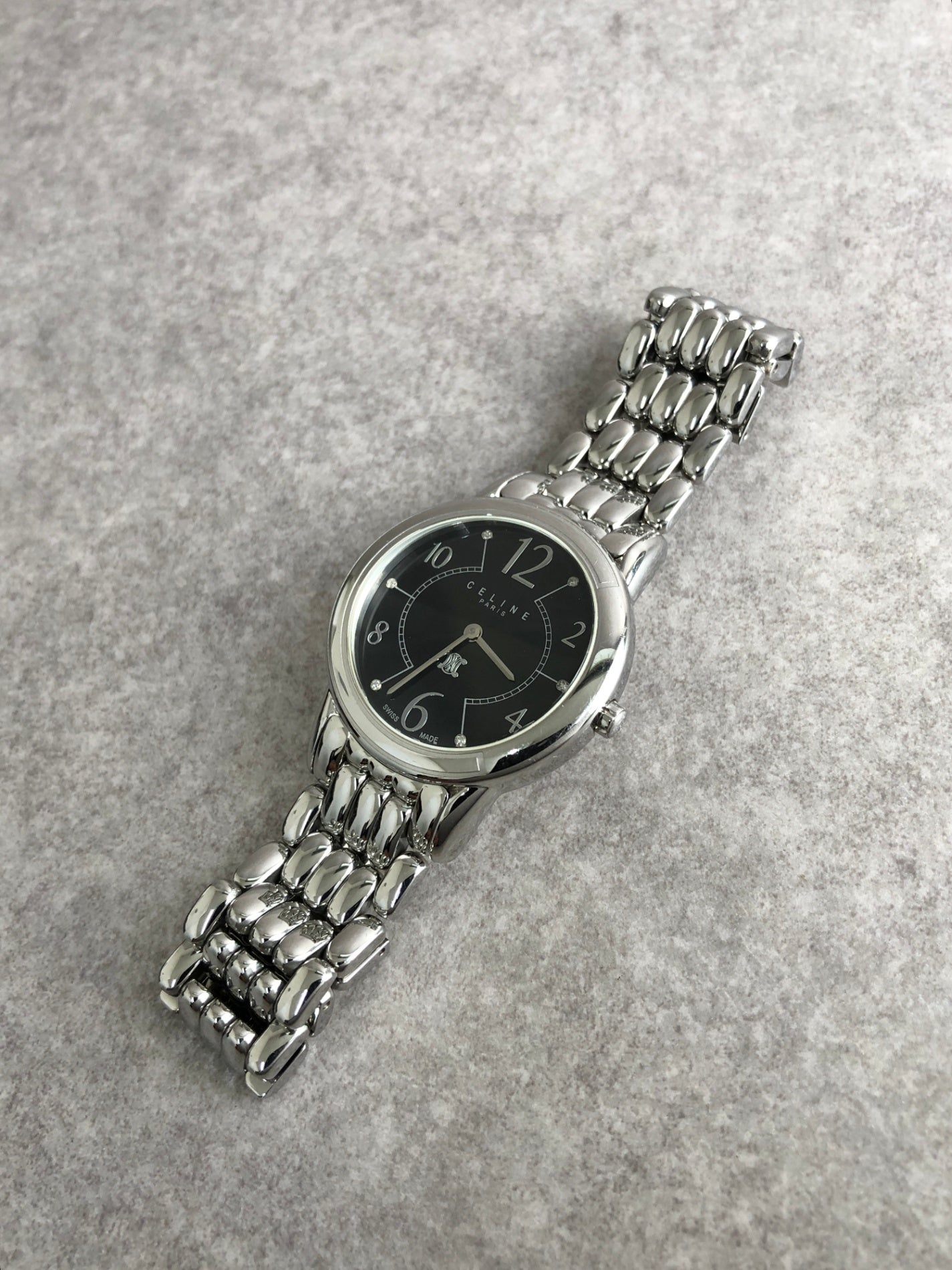 CELINE Blason Watch Silver Vintage kttdxr