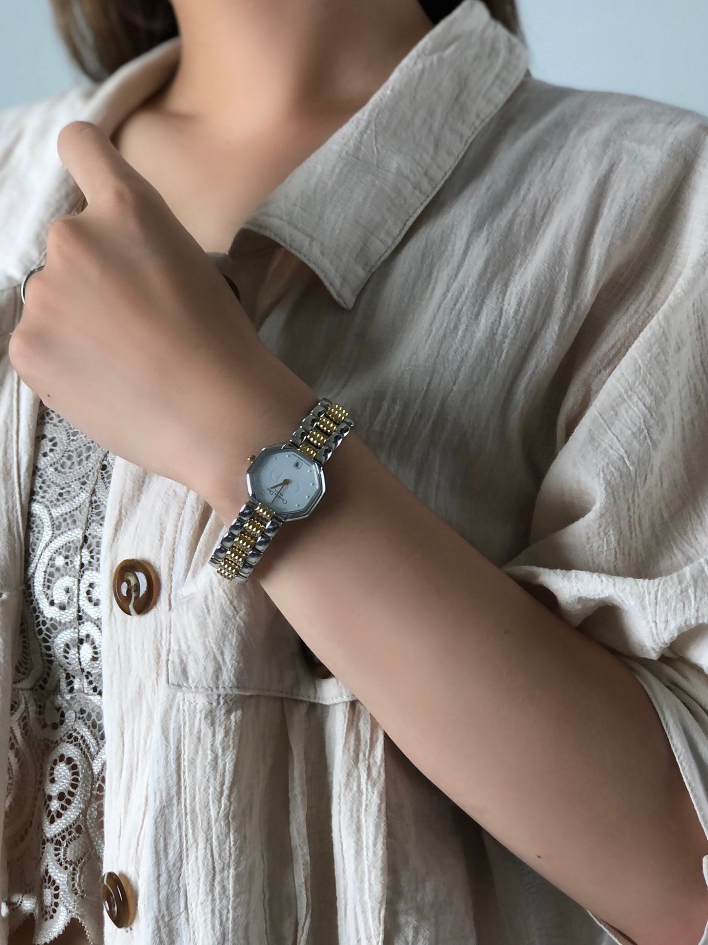 Christian Dior Watch Silver×Gold Vintage vpvxy4