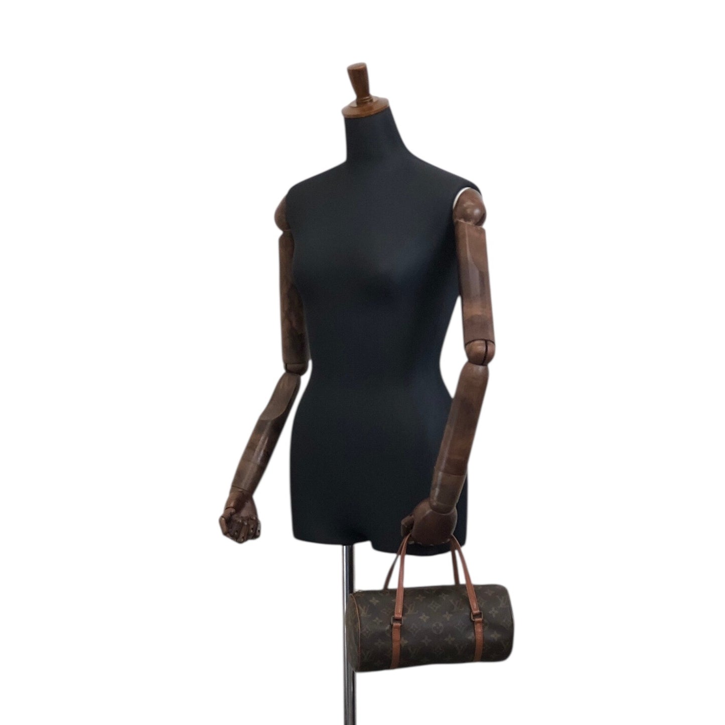 LOUIS VUITTON Monogram Handbag Brown Vintage m5my8g