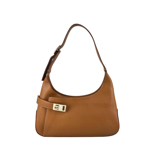 Salvatore Ferragamo Gancini Shoulder bag Brown Vintage 6kjzn6