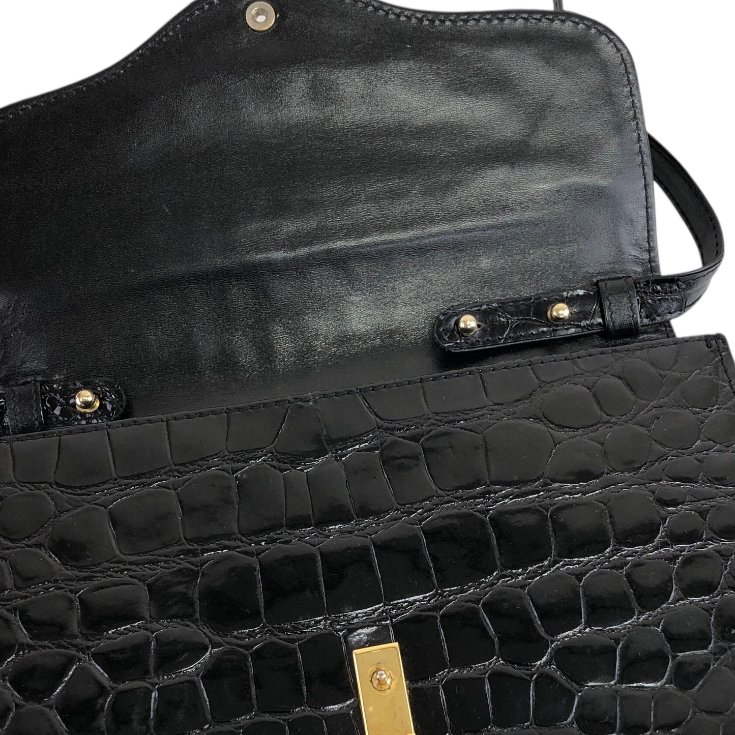 CELINE Triomphe Shoulder bag Black Vintage pedgvn