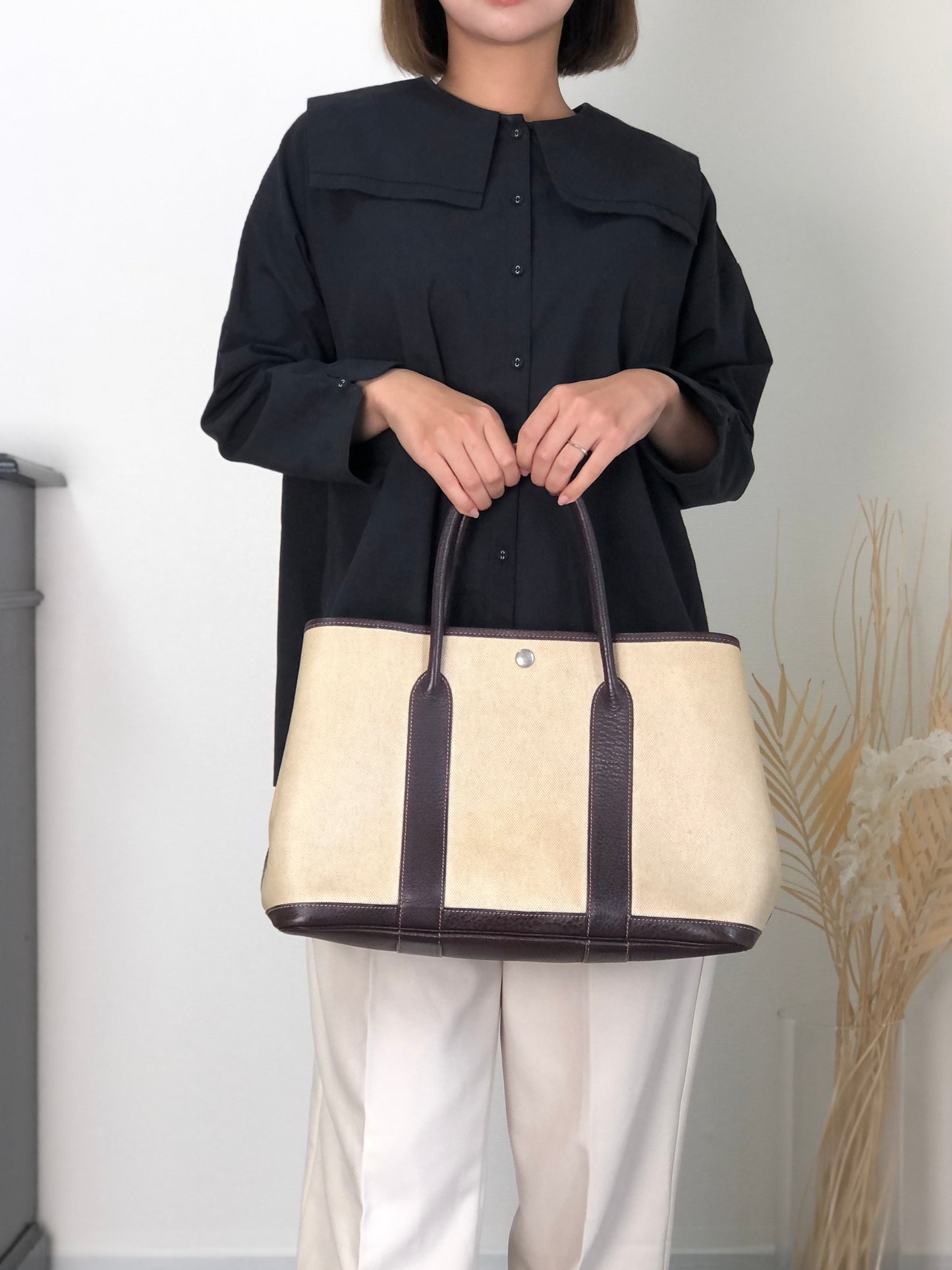 HERMES Totebag Beige Vintage ixgnpz