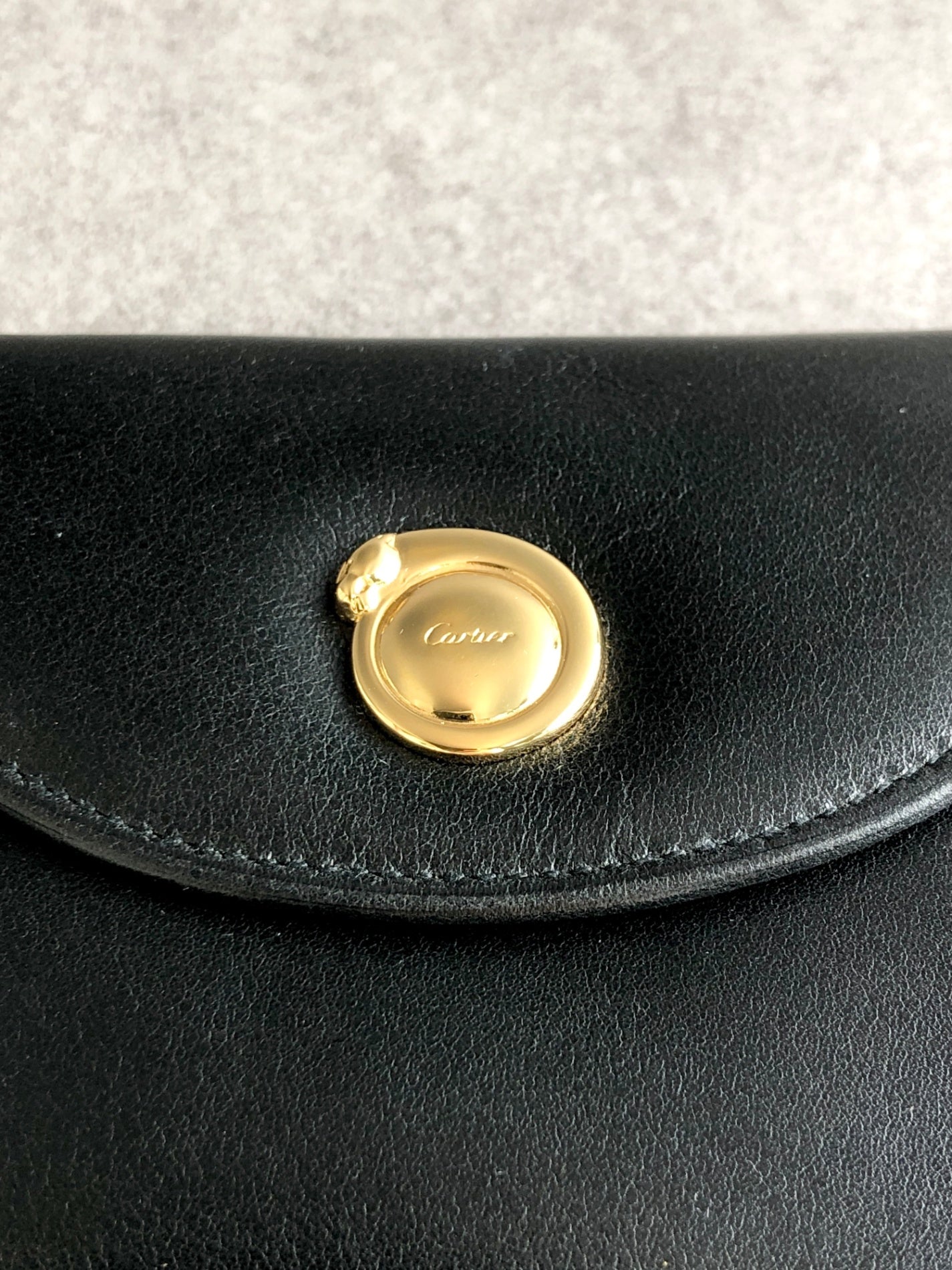 Cartier Coin Purse Black Vintage h4kjzd