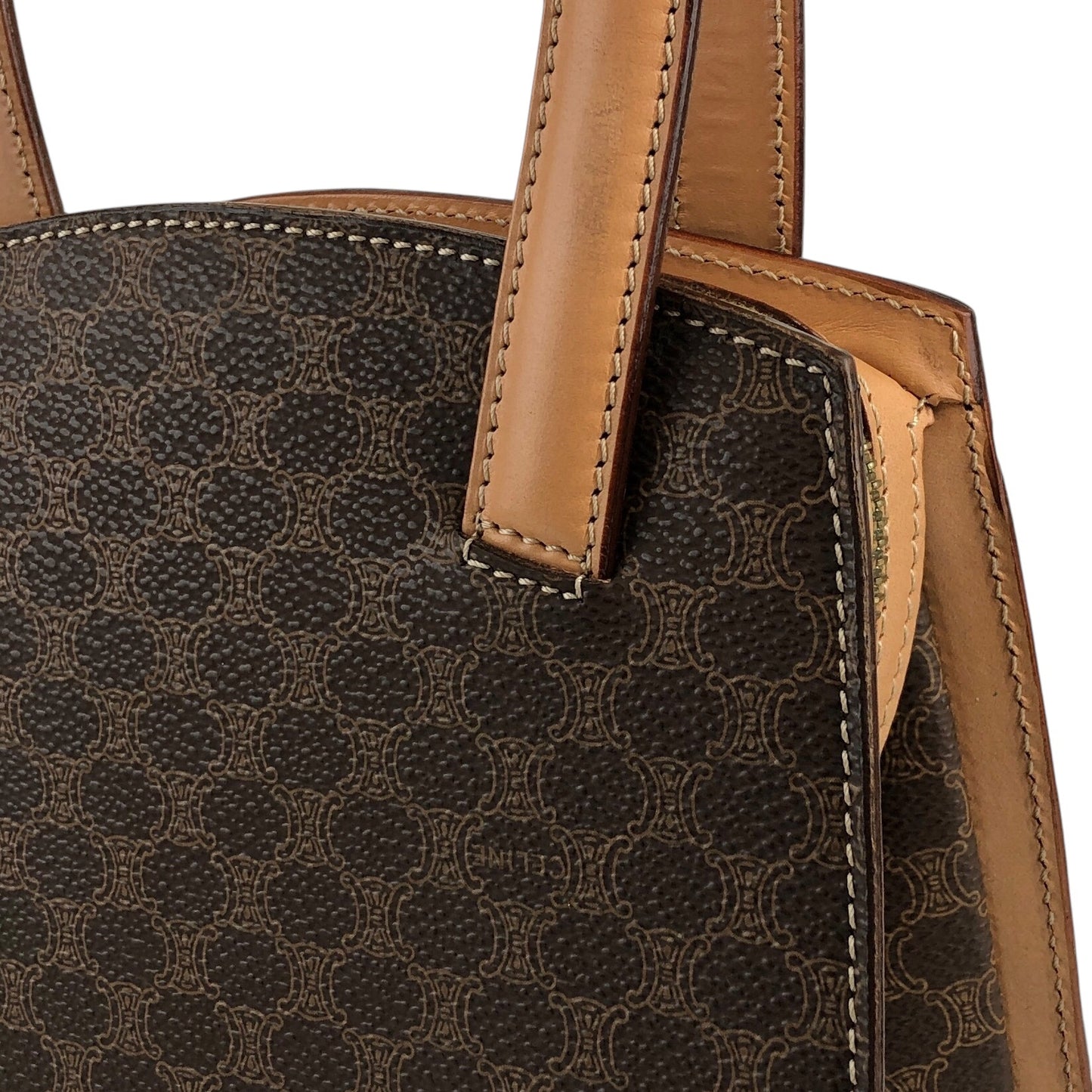 CELINE Macadam Handbag Brown Vintage 2fxfg6