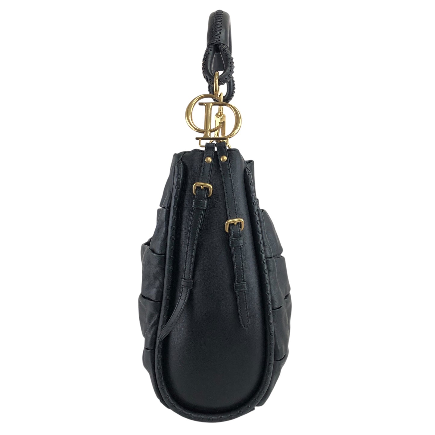 Christian Dior CD Logo Motif Shoulder bag Black Vintage vvdiyc