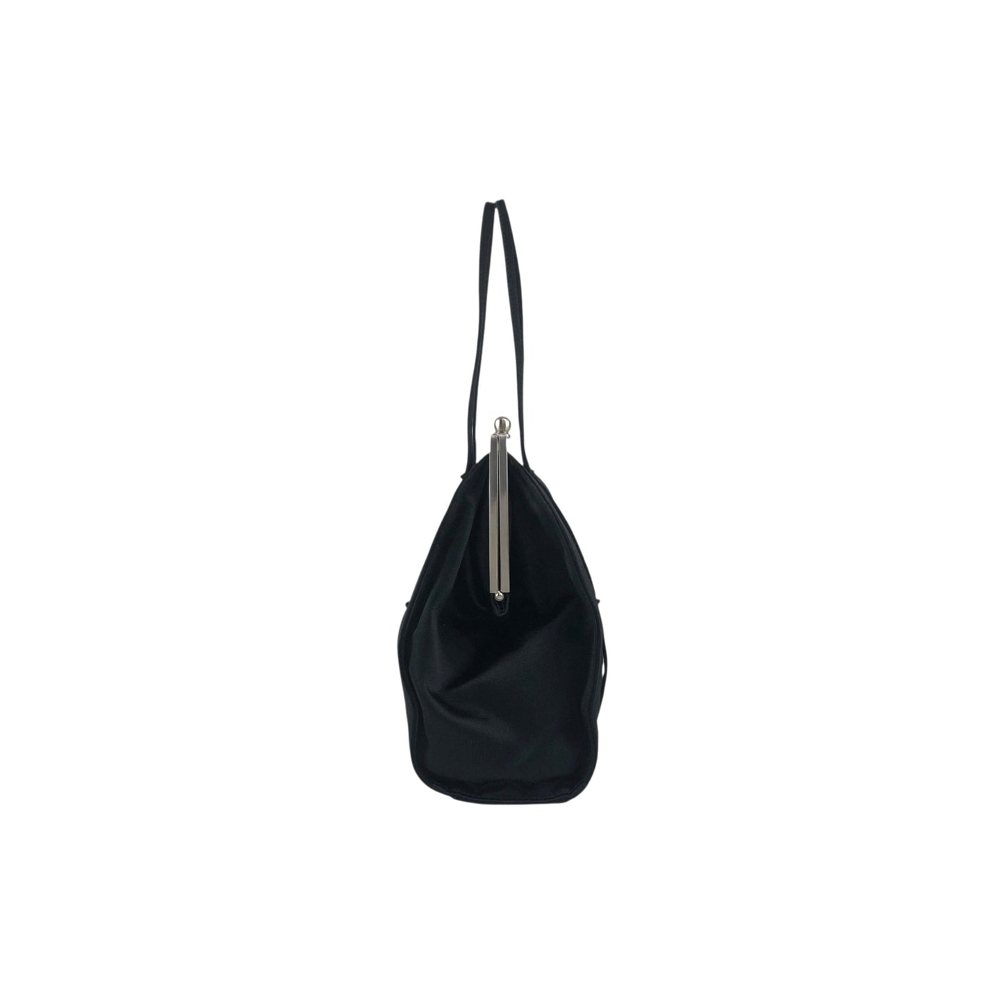 PRADA Logo Metal Clasp Small Handbag Black Vintage sh35vg