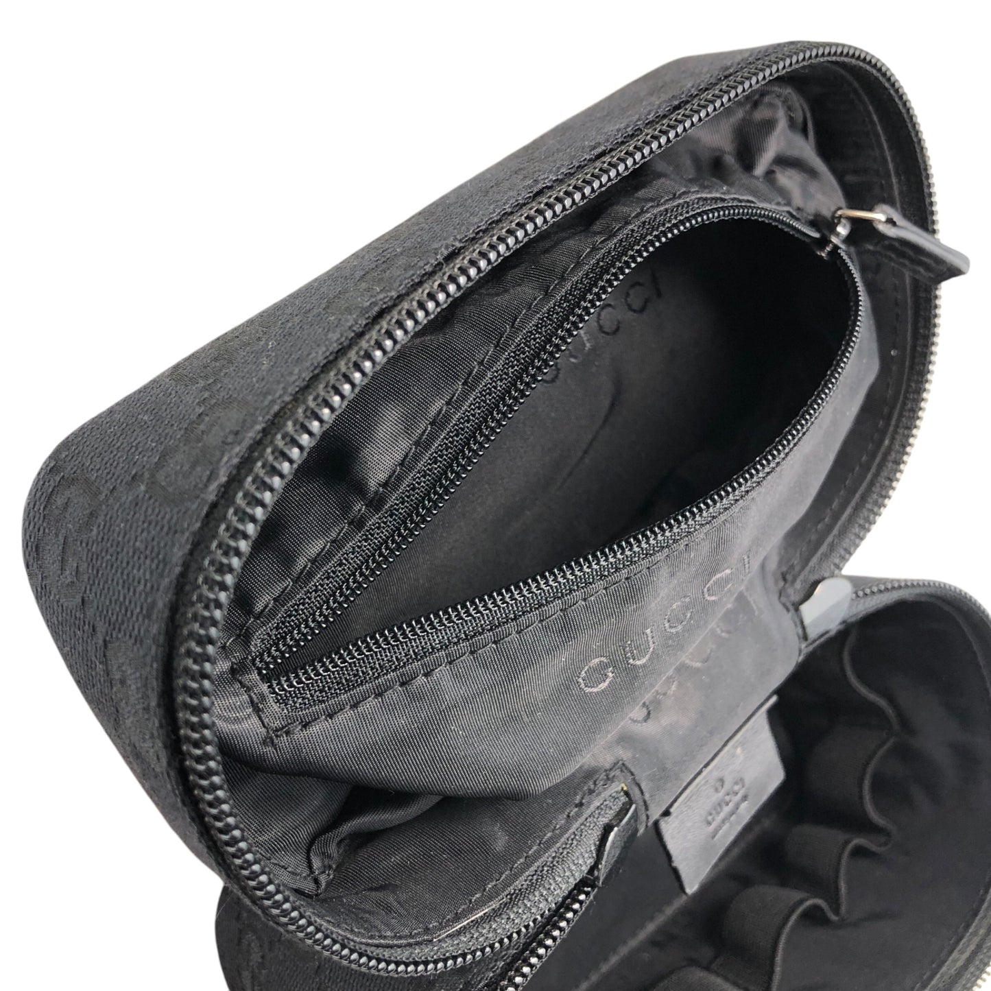 GUCCI GG Canvas Small Handbag Vanity bag Black Vintage 3z7xau