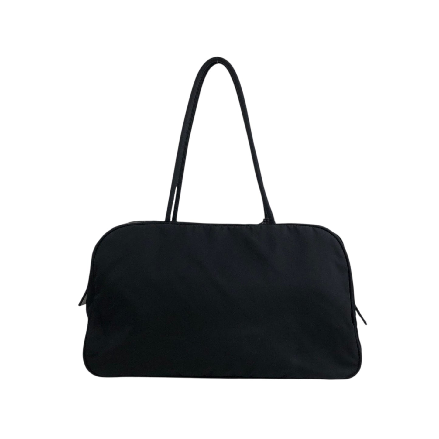 PRADA Triangle Logo Padlock Small Boston bag Handbag Black Vintage a5w87e