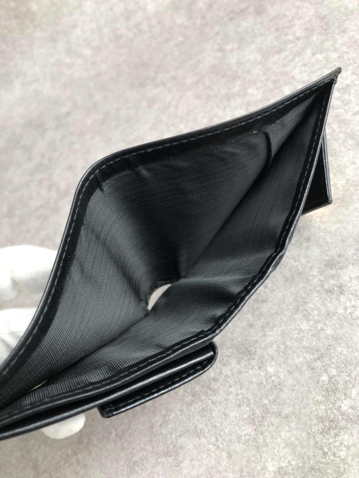 CELINE Logo Folded Wallet Black Vintage 8rd2s8