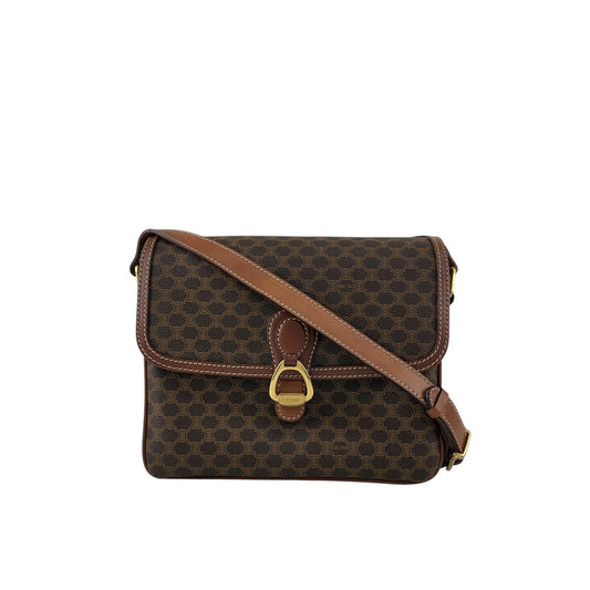 CELINE Macadam Horseshoe Shoulder bag Brown Vintage mxtw8i