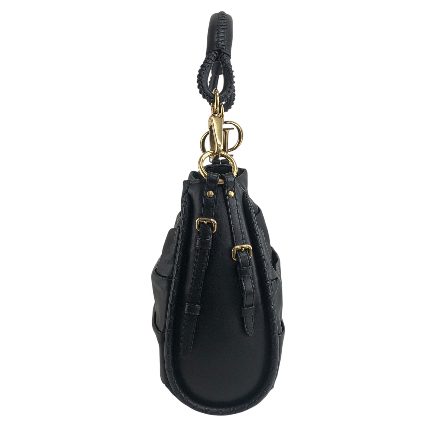 Christian Dior Logo Motif Shoulder bag Black Vintage fudavv