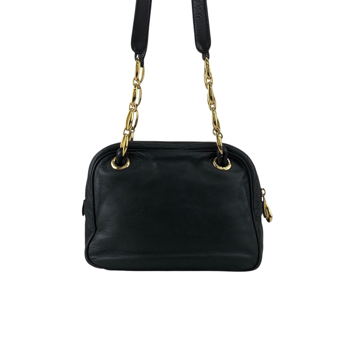LOEWE Anagram Chain Handbag Shoulder bag Black Vintage nkgx4b
