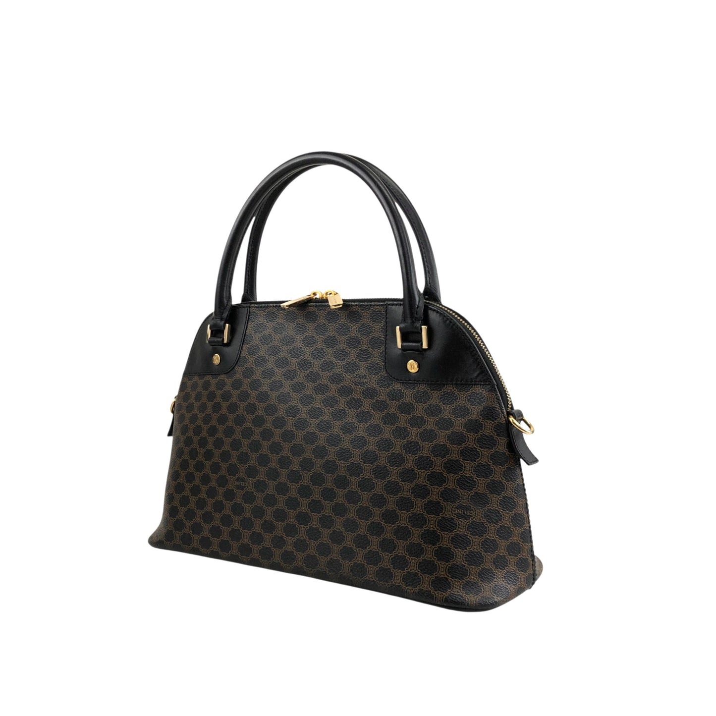 CELINE Macadam Two-way Handbag Shoulder bag Black Vintage zmn3dz