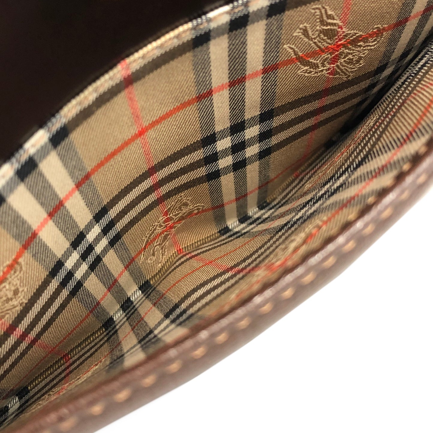 Burberry 標誌圖案皮革兩用手提包單肩包棕色復古 rbsmr2