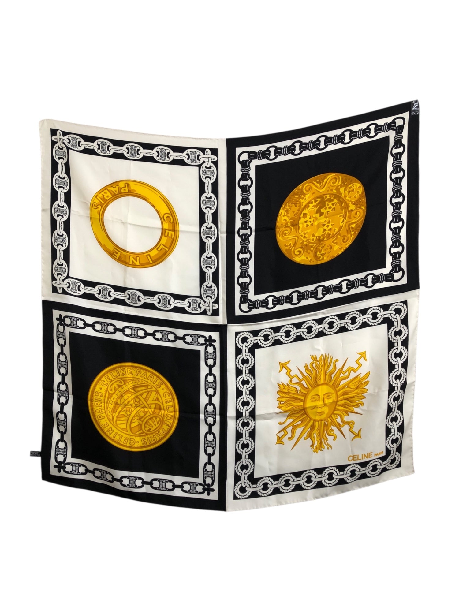CELINE Scarf Black×White Vintage 3nepaj – VintageShop solo