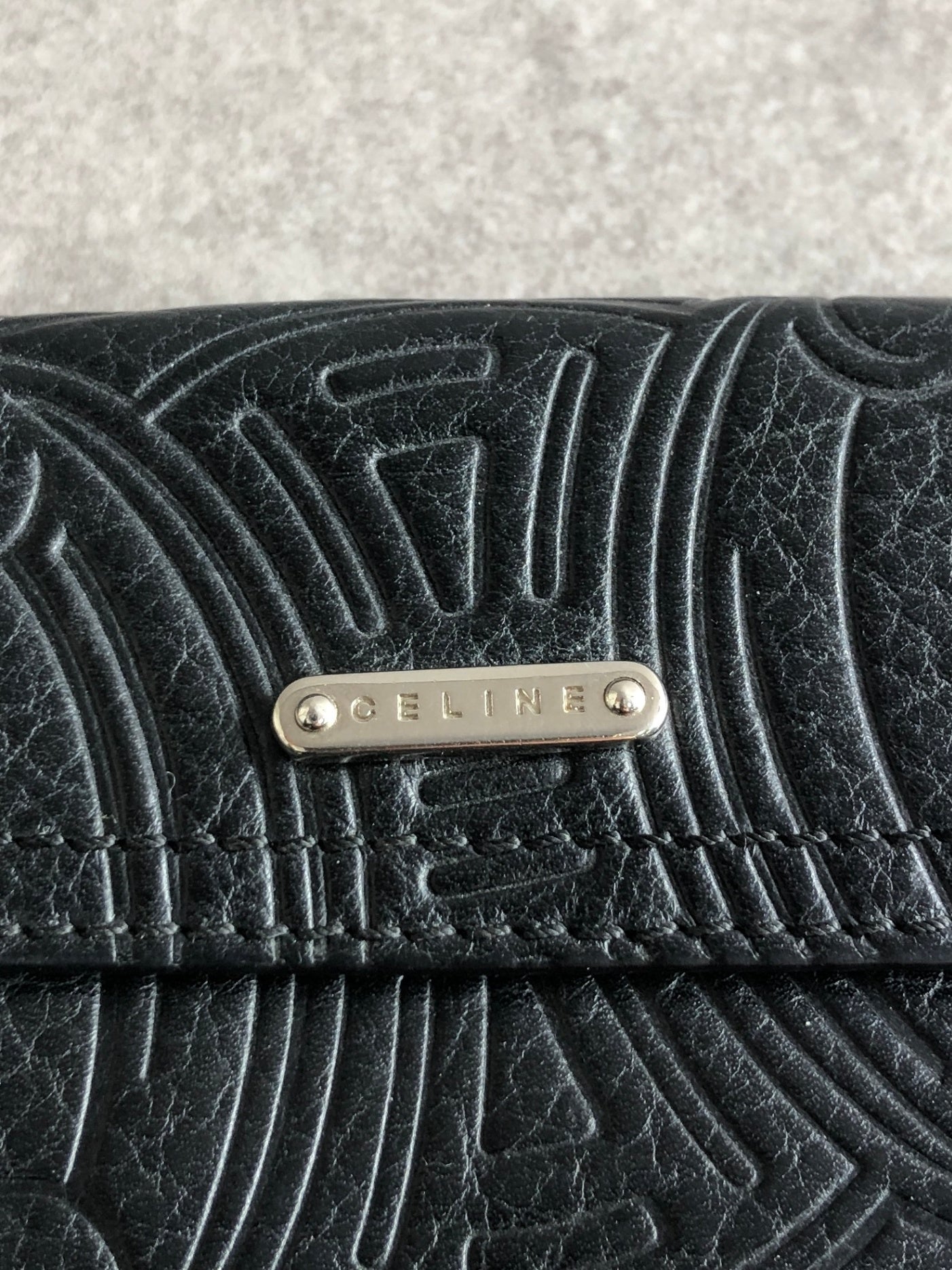 CELINE Blason Folded Wallet Black Vintage rd5jjk