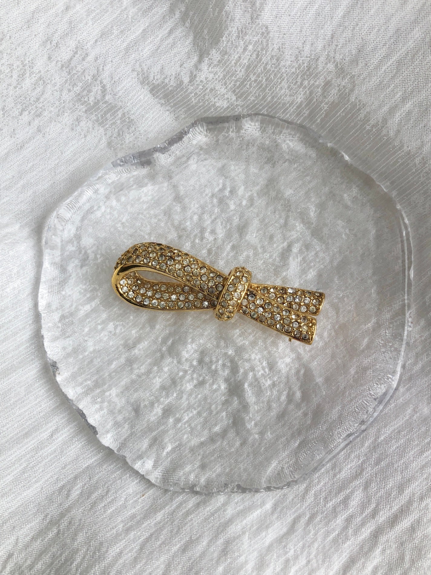 Christian Dior Rhinestone Brooch Gold Vintage fyrmxn