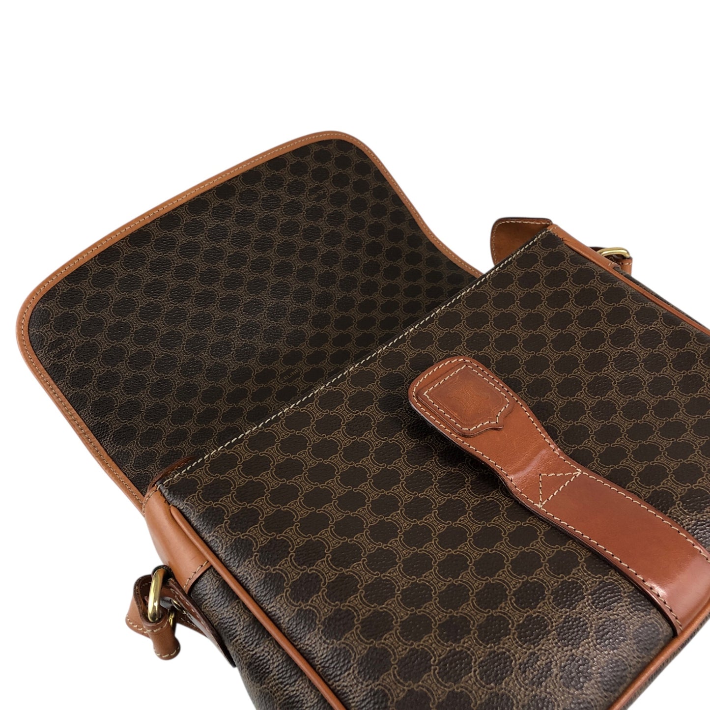 CELINE Macadam Blason Shoulder bag Brown Vintage vim7mw